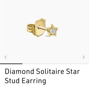 Maria Tash 14k solid gold diamond star stud earrings (pair)